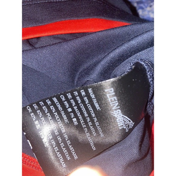 Philipp Plein Mens Sport‎ Tiger Logo Blue Red Fast Logo Tee T-Shirt Size L NWT - Picture 6 of 6